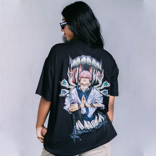 Jujutsu Kaisen Sukuna Oversized T-Shirt Women (Black)