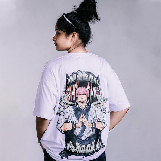 Jujutsu Kaisen Sukuna Oversized T-Shirt Women (White)