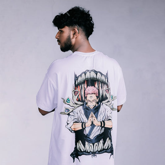 Jujutsu Kaisen Sukuna Oversized T-Shirt Men (White)